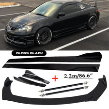 Front Bumper Lip Spoiler Splitter 86.6 Side Skirt Body Kit For Axura Rsx 02-06