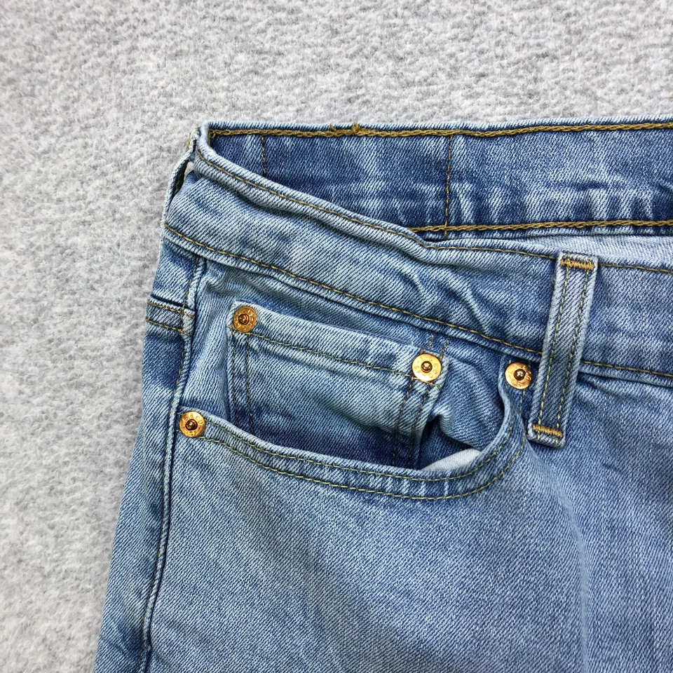 Jeans Levi's 513 Para Hombre 31x32 Azul Calce Ajustado Corte Recto Elástico Denim Lavado Ligero Foto 3 de 4