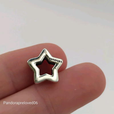 Genuine Pandora Reflexions Sterling Silver Star Clip charm #N13