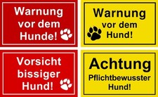 ☆ Schild - Warnung vor dem Hunde / Vorsicht bissiger Hund 250x150 (Achtung)