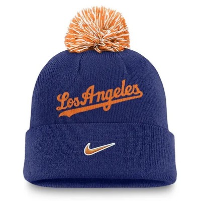 NEW Men's Nike Los Angeles Dodgers Peak Blue Orange Beanie Cap Hat