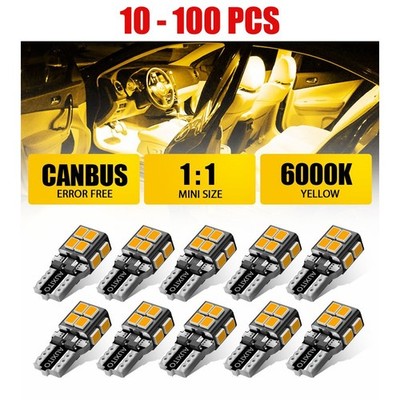 10-100x 168 T10 194 Amber 14smd LED Interior Wedge Side Bulb Parking Light Lamp