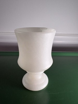 Vintage Restoration Hardware Alabaster Stone Goblet Cup Spain Hand Carved AS IS