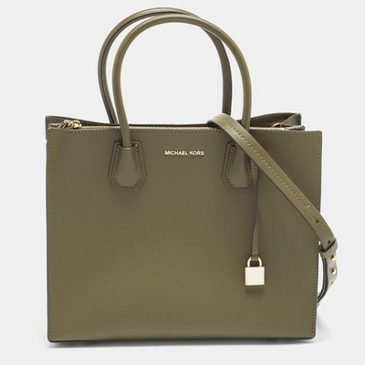Michael Kors Tasche Mercer Large Olive Green Leather