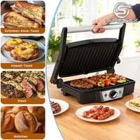 SUPERLEX 1500W Panini Press Toaster Fold-Out Grill Sandwich Maker Health 4 Slice