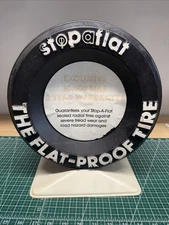 Vintage Car Advertising Plastic Sign Stopaflat Flat Proof Tire Display RARE HTF