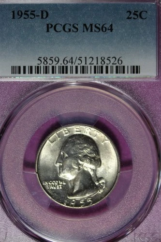 1955 D PCGS MS64 WASHINGTON QUARTER #B51695