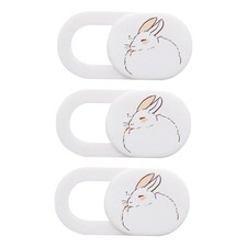 DIYEAH 3Pcs Cartoon Sleepy Bunny Cover Slide Privacy 1.9x0.7cm, White
