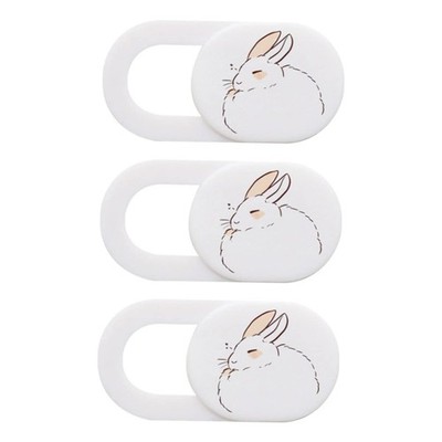 DIYEAH 3Pcs Cartoon Sleepy Bunny Cover Slide Privacy 1.9x0.7cm, White