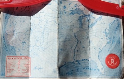 Vintage 60's Ken Rally Day 788, Barbie Open Road 985 Original Fold Out Paper Map