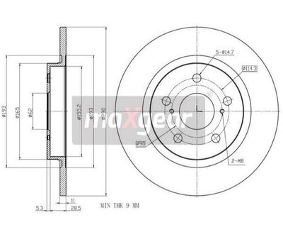 2 St. Bremsscheibe MAXGEAR 19-1870 für Toyota Avensis Kombi