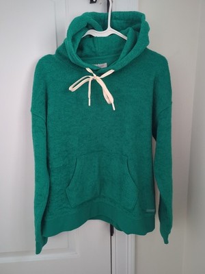 Outerknown Hightide Terry Hoodie Womens Small Sweatshirt Marine Green Beach Surf