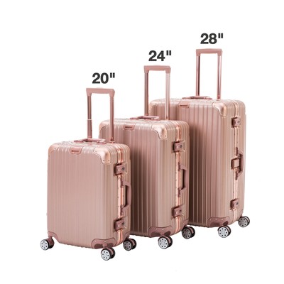 gold suitcase set
