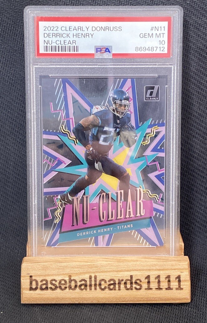 2022 Derrick Henry Clearly Donruss Nu-Clear Case Hit SSP PSA 10 Ravens F3