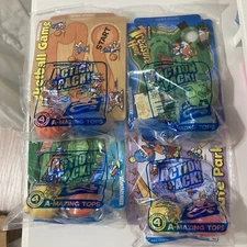 Whataburger Lot Of 4 Action Pack A-mazing Tops Spinning Kid’s Meal Toy 2006