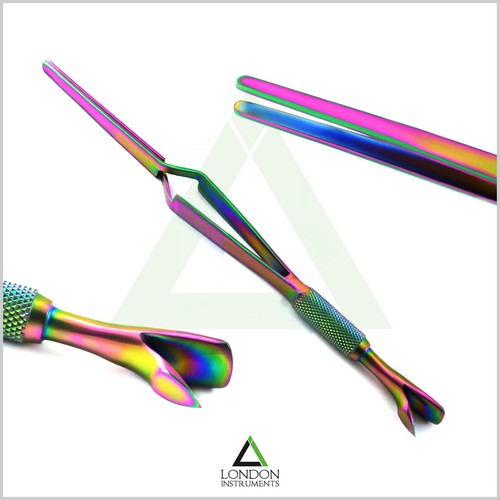 Pinzas para depilación de cejas pinzas pestañas pelos pinzas punta inclinada nuevas - Imagen 9 de 16
