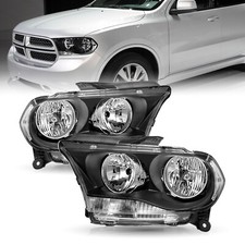 For 2011-2013 Dodge Durango Headlamps Black Clear Housing Headlights Leftright