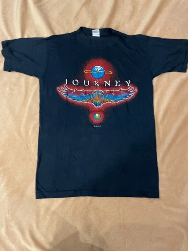 Journey Wings Tour Mens Black Med Concert T-shirt 1980s vintage concert t-shirt, vintage, single stitch, B+ condition