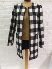 Esmara Black And White Zip Up Jacket/coat- Uk 8 Eur 34