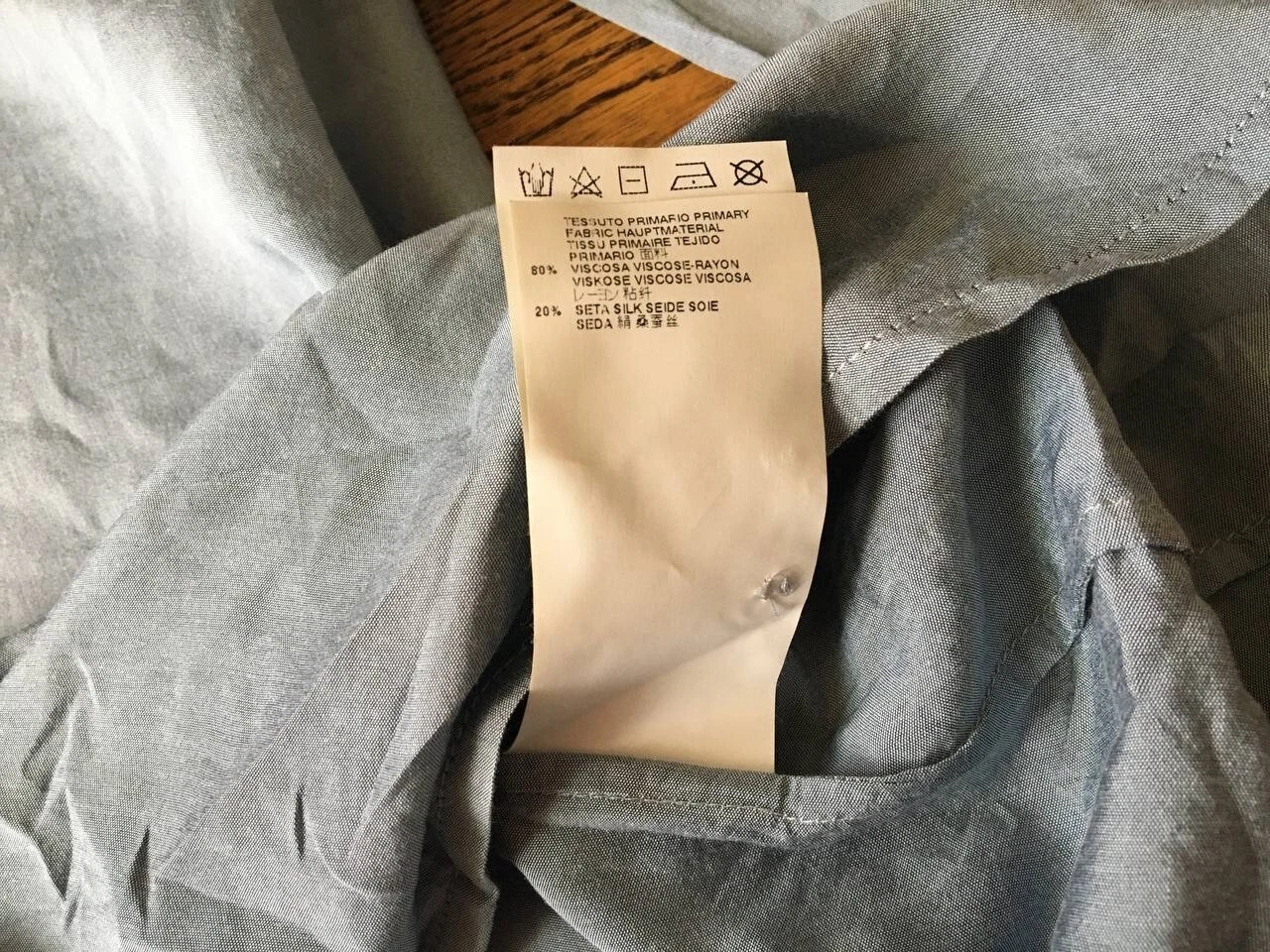 Camicia Vestito Donna MM6 Maison Margiela Blu Viscosa Seta Taglia 42