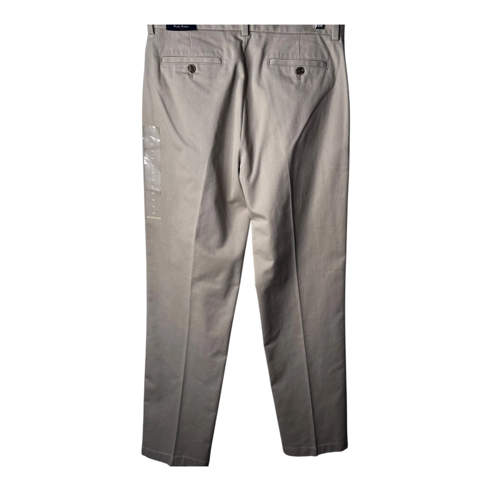 Vellón Brooks Brothers talla 18/28 1/2. Pantalones de vestir beige bolsillos cortados NUEVO Foto 2 de 4