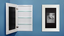 Recessed 14x24 Medicine Cabinet w/ PICTURE FRAME DOOR, no mirror, white interior