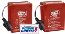 TWO Power Wheels 6 volt Red Batteries OEM FREE SHIPPING & WARRANTY