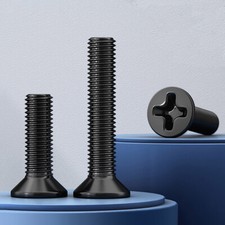 Phillips Machine Screws M2 M3 M4 M5 M6 Black Countersunk Bolts CSK A2 Stainless