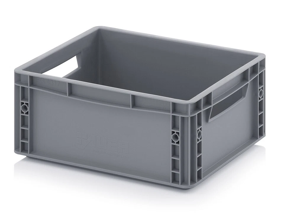 400 x 300 Euro Stacking Heavy Duty Plastic Storage Containers Boxes Crates Grey - Image 3 of 4