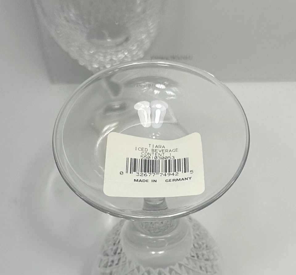 Vera Wang by Wedgwood Tiara 冰饮料水晶眼镜 7.75 英寸 14 盎司全新带盒 — 第 4/4 张图片