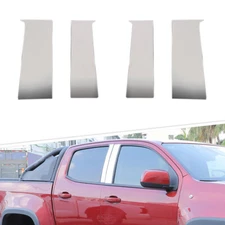 Stainless Steel Side Door Pillar Post Trim Set For Chevy Colorado GMC Canyon 14+