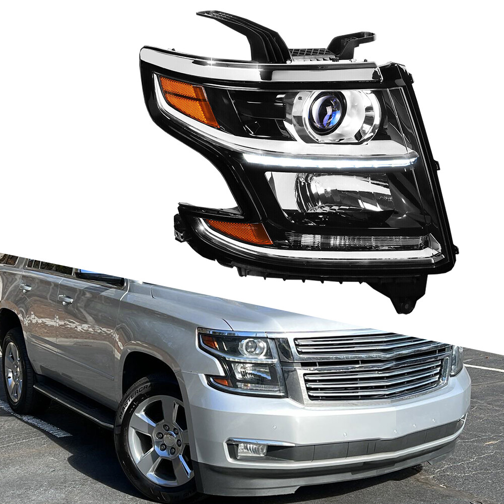 Fit 15-20 Chevy Tahoe Suburban LED DRL Projector Headlight Lamp Passenger Side M