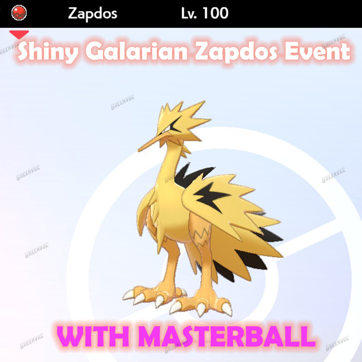 Shiny Galarian Legendary Birds for Pokemon Sword and Shield + 3 Masterballs