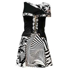 Resort/12 Look 8 Versace Floral Black and White Suit w/Leather Corset 38 - 2