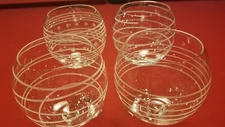 Mikasa Cheers Glasses Crystal Balloon Goblets Wine 24 oz Pretty Etched Swirls