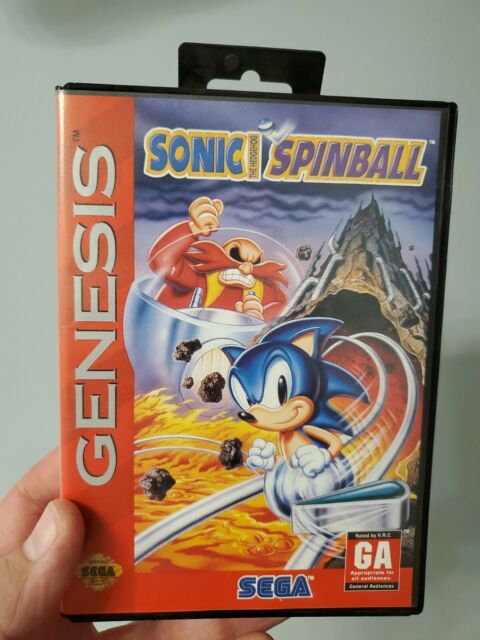 Sonic The Hedgehog Spinball Sega Genesis Video Game Cartridge w/ Case + Manual