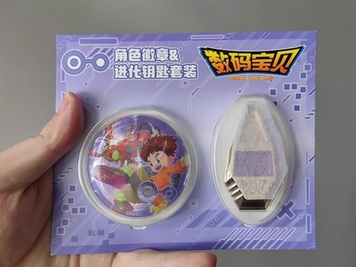 Official Digimon Koushiro Izzy Izumi Tentomon Evolution  Badge Keychain Set