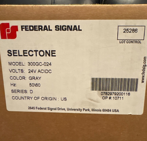 NEW IN SEALED BOX FEDERAL SIGNAL 300GC-024 / 300GC024 (BRAND NEW) - Afbeelding 2 van 3