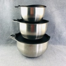 Set of 3 Pampered Chef Stainless Steel Mixing...