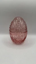 Vtg L.E. Smith Pink Depression Glass Alexandra Egg Covered Candy Dish Easter