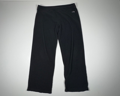 North Face Fleece Pants Women XL Black Polartec Lounge Cozy Outdoor Wide Leg