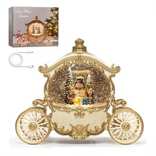 Christmas Carriage Snow Globe with Music - Christmas Snow Globes - Battery Or US