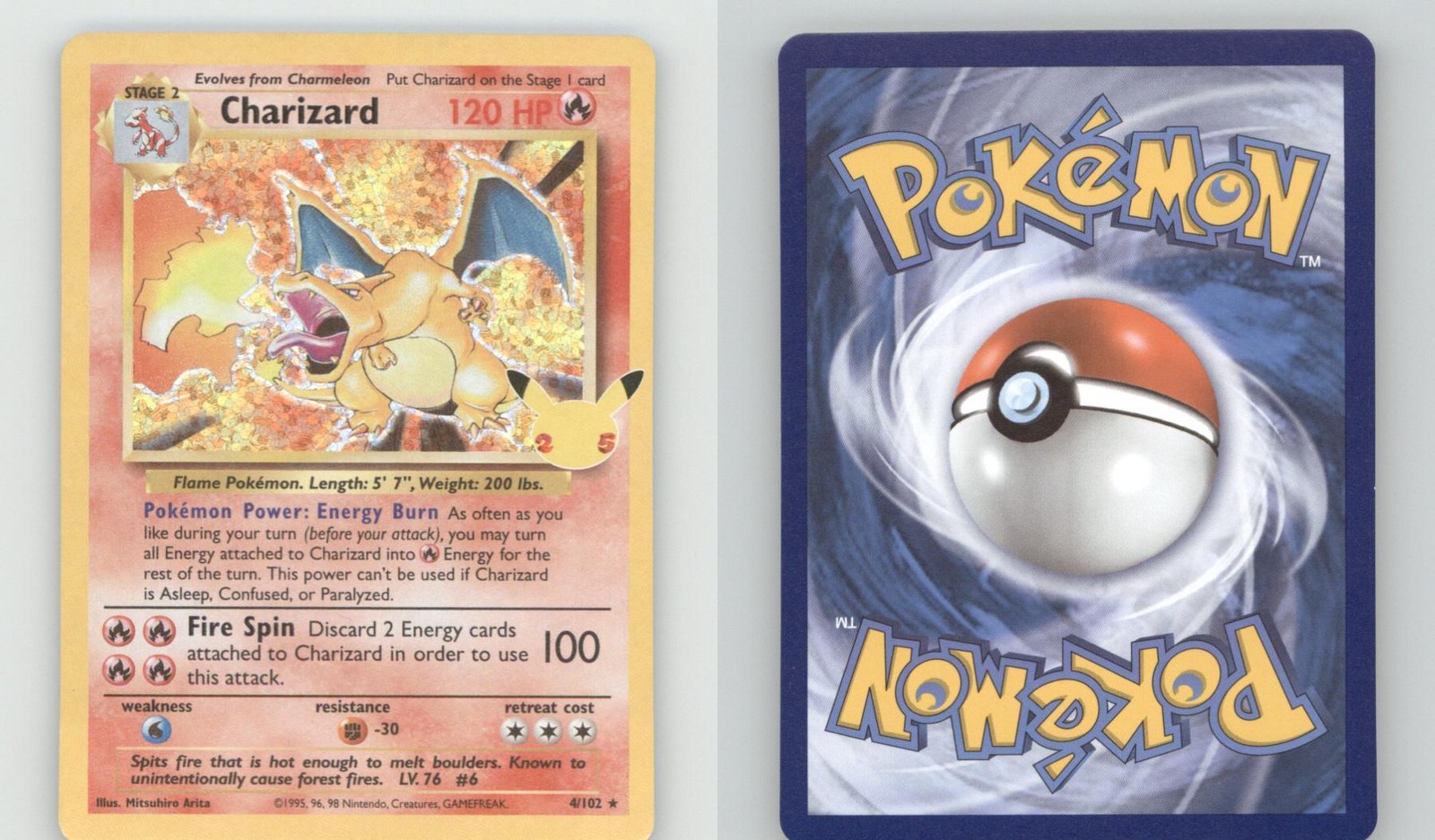CHARIZARD 4/102 CLASSIC COLLECTION CELEBRATIONS: CLASSIC COLLECTION POKEMON NM/M