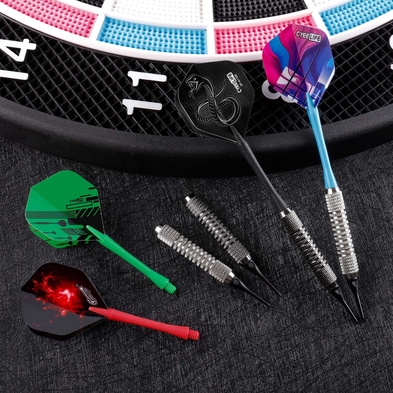 CyeeLife Darts Plastic Tip - 18pcs Soft Tip Darts Set for Electronic Dart Board