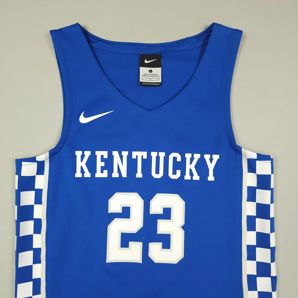 Nike Elite Kentucky Wildcats Basketball Jersey Boy Large Checkered #23 Davis - Image 3 of 4