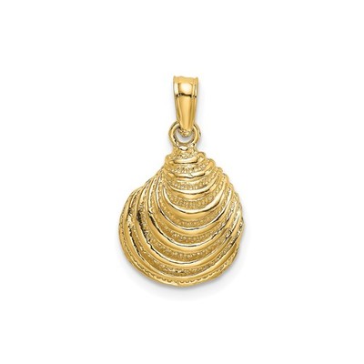 14K Gelbgold Jakobsmuschel Muschel Anhänger Maritim Küste Ozean Schmuck Damen