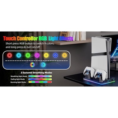 Ladegerät für PS5 Controller RGB Licht Dual Charging USB 2.0 Ports 21,2x8,3x30