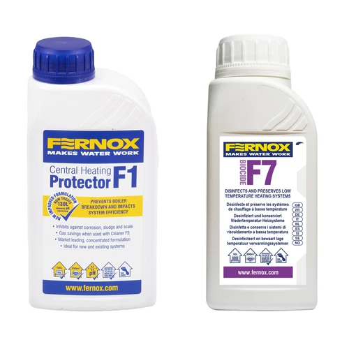 Fernox F1 & F7 Central Heating Inhibitor Biocide Kit 130L Radiator System
