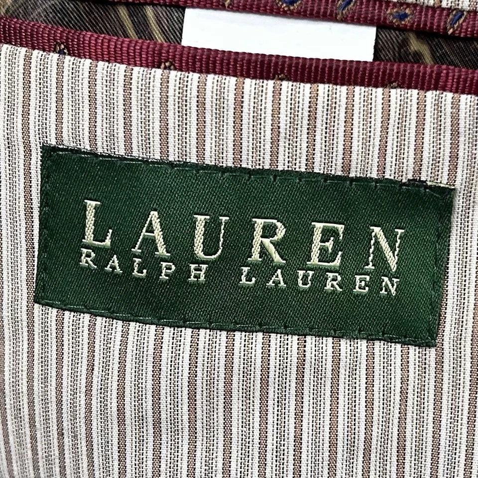 Abrigo deportivo LRL Ralph Lauren 46L marrón pana dos botones ventilados mezcla de poliéster Foto 3 de 4