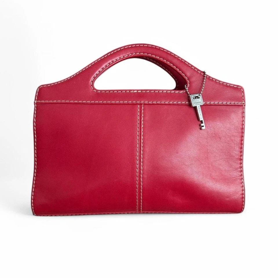 Fossil vintage red leather bag
